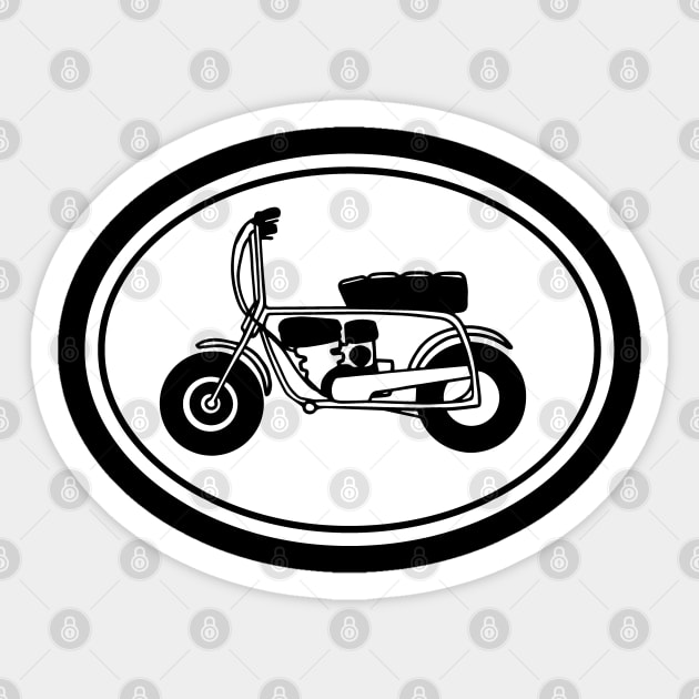 Vintage Minibike, Mini Bike Graphic Sticker by Huhnerdieb Apparel